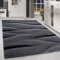 HomebyHome Teppich Wohnzimmer 80x150 cm Grau und Schwarz Abstrakt Wellen Design - Schlafzimmer Teppich Kurzflor Extra Weich Pflegeleicht Teppiche Waschbar Küche Esszimmer - Carpet Living Room