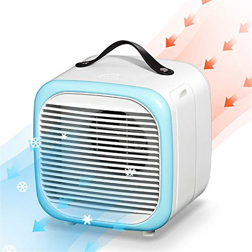 Portátil Aire acondicionado para Habitación pequeña, Personal Ventilador de mesa Espacio Aire acondicionado Mesa Circulador de aire Ultra silencioso Purificador Enfriamiento con mango,Azul