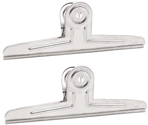 Extra Large Bull Clips 2 Pack 12 Inch Stainless Steel Large Binders Paper Clamps File Holder Clips for Bag Paper File Poster(Silver)