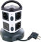 SCHWAIGER STDT2718 Steckdosentower Mehrfachsteckdose 1,8m Kabel 7X Schostecker 2X USB IP44 schwarz weiß