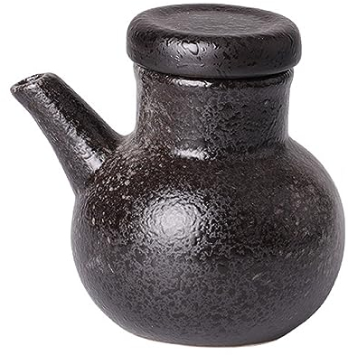 Bafnsiji Bouteille d'huile d'olive, Distributeur d'huile en céramique, Distributeur de Sauce soja Shoyu en céramique, Mini Bouteille de Distributeur d'huile d'olive en céramique, 280ML,D