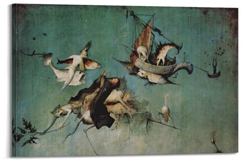 Hieronymus Bosch Kunstdruck auf Leinwand, Motiv: The Temptation of St. Anthony (Detail), 5, 30 x 45 cm