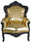 XXL Sessel Polstersessel Gold Schwarz cat588c60 Palazzo Exklusiv