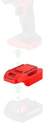 NovaQuantic Adapter Upgrade for Bauer 20V Cordless Tools - Compatible with Milwaukee M18 Red Li-Ion Batteries for Power Supply, No Charging Function - (New Version) - Adapter Only