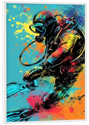 artboxONE Poster mit weißem Rahmen 18x13 cm Sport Sporttauchen Kunst D - Bild tauchen Sport tauchen