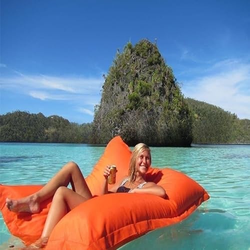 UGEFKMQ Housse De Pouf Poire Pouf Flottant pour Piscine, Canapé d'entretien, Chaise Pazy, Pouf Géant, Piscine (sans Remplissage), 140Cm X 180Cm,Orange,180 Cm * 140 Cm