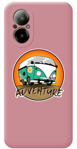 Tumundo Smartphone-Schutzhülle aus flüssigem Silikon für Realme C67 4G Adventure Design Drawings, Rosa