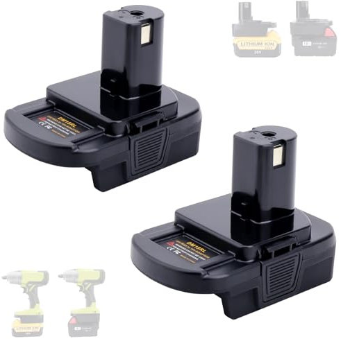 Tulepowceeng 2 Packs Battery Adapter Compatible with Ryobi 18V ONE+ Tools, Convert Compatible with Dewalt 20v & Compatible with Milwaukee M18 18v Lithium Battery to Replacement for Ryobi 18v Battery