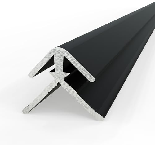 AUPROTEC Aluminium Profil Außeneckprofil Schwarz 100cm Eckverbinder Alu Eckprofil Verbindungsprofil für 3mm Duschrückwände Wandverkleidung Profilleisten für Küchenrückwand