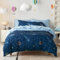 Freyamy Kinder Bettwäsche 135x200cm Blau Marineblau Bunt Weltraum Rocket Jungen Kinderbettwäsche Mikrofaser Sterne Rakete Babybettwäsche Bettbezug mit Reißverschluss und Kissenbezug 80x80cm