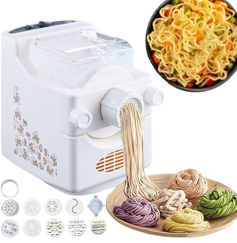 pedenencelia Macchina Pasta Automatica,Macchina Elettrica Spaghetti,11 Stampi Pasta,Grande capacità 500 G/Artigli Mescolamento Migliorati, Macchina Elettrica per Pasta 180 W,Usata Fare Pasta