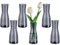 Glasseam Glas Kleine Vasen für Tischdeko: Grau Schmale Glasvase 6 Stück Vase Klein Deko - Minimalistische Blumenvase Modern Dekovase für Wohnzimmer Hochzeit Party Esstisch Tafelaufsatz