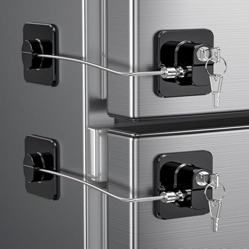JAONLD 2 Piezas Seguridad Ventanas Niños, Seguridad Puertas Niños con Autoadhesión, Cerradura Nevera, para Refrigeradores, Ventanas y Puertas