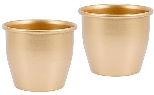 MOTHNUR 2piezas Maceta De Dorada para Plantas Suculentas Macetero Pequeño Decorativo para Interior y Jardín Diseño Elegante y Resistente para Estilo Rústico y Moderno