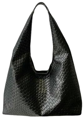 YIMAISZQ Schultertasche Damen Retro Gewebte Mustentasche Von Frauen, Große Kapazität Handtasche, Lässige Achselhöhlenbeutel Großer Handtasche Daily-schwarz