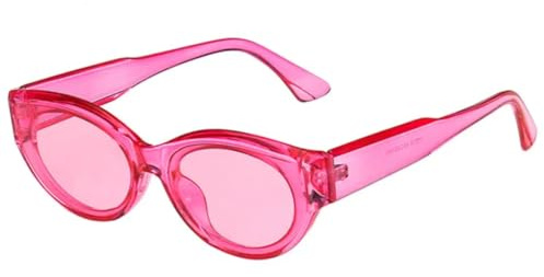HPIRME Retro-Damenbrille mit kleinem, dickem Rahmen, Vintage-Stil, UV-Schutz 400 (Rosa)
