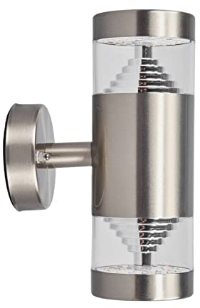 Lindby LED Wandleuchte außen Lanea (spritzwassergeschützt (Modern) in Alu aus Edelstahl, Außenwandleuchten Wandlampe Led Außenlampe Outdoor für Außenwand/Hauswand Haus Terrasse &