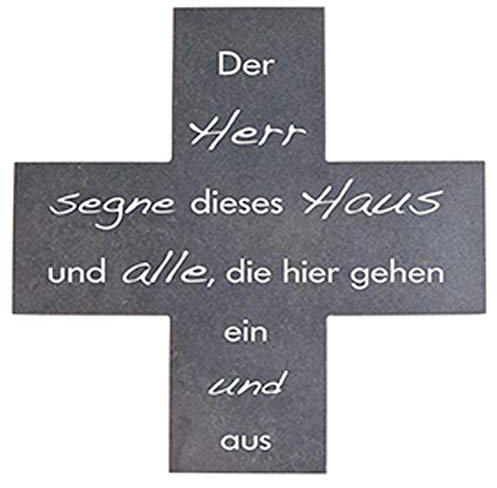 Fritz Cox Haussegen-Stein 'Der Herr Segne' | 15x15x1 cm | made in Germany | mit stabilder Wandhalterung für Zuhause | schönes Geschenk zum Einzug