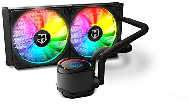 Nox Hummer H-240-NXHUMMERH240ARGB - Refrigeracion liquida ARGB, compatible con Intel&AMD, dos ventiladores 120mm PMW, radiador doble con base aluminio, color negro