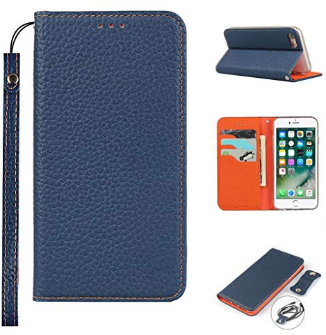 Copmob Phone Case iPhone 7/8/SE 2020/SE 2022,Genuine Leather Flip Wallet Case,[3 Card Holders][Magnetic][RFID-Blocking],Protective Phone Case Cover for iPhone 7/8/SE 2020/SE 2022 - Dark Blue