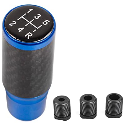 muge racing Pomo de palanca de cambios, palanca de cambios universal de aluminio de 5 velocidades con 3 adaptadores (azul)