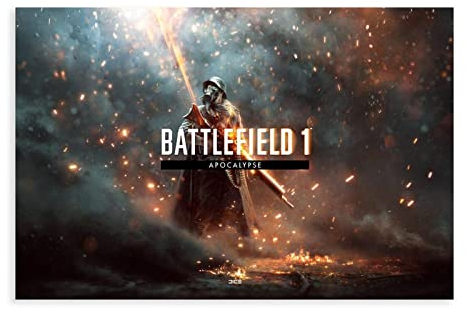 Battlefield 1 Spiel 5 Leinwand-Poster, Schlafzimmerdekoration, Sport-Landschaft, Bürozimmer, Dekoration, Geschenkrahmen: 30 x 45 cm