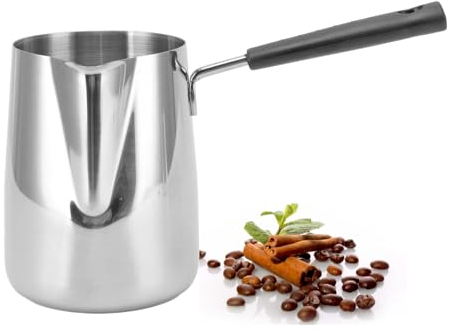 Stainless Steel Turkish Coffee Pot, Traditional Stovetop Coffee Maker Milk Pot and Coffee Warmer Ergonomic Coffee Pot for Home Restaurant (1000ml)