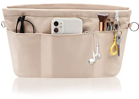 Organizer für Handtasche, Damen, mehrere Taschen, kleine Tasche, Organizer, Kosmetiktasche, multifunktional, leicht, Nylon, Handtasche, Aufbewahrungstasche für den Innenbereich für Reisen (L)