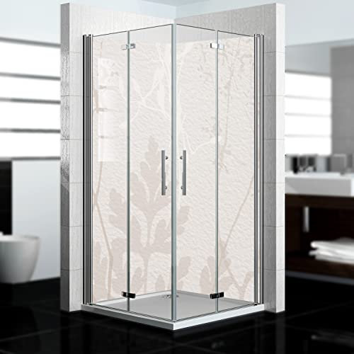Dedeco - Panneau de douche d'angle imperméable motif : Art V7, vernis UV mat, 2x 90x200 cm, remplacement du carrelage pour salle de bain, paroi décorative, revêtement mural en aluminium