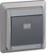 SIMON - Pulsador Eléctrico de Empotrar, Interruptor de Pared Exterior, Serie Simon 44 Aqua, Fácil de Instalar, Monoblock, Incluye Caja, Tapa y Mecanismo, Ideal para Jardines y Terrazas, Color Gris