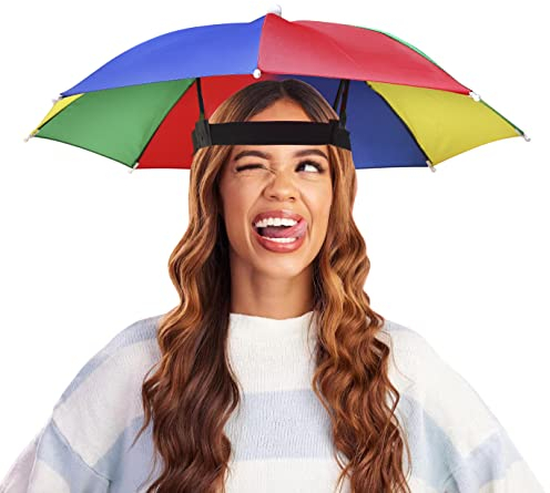 Hatstar Lustiger Sonnenschutz Hut | Faltbarer Sonnenschirm-Hut | Regenschirmhut | Sonnenschutz für Erwachsene & Kinder | Regenschirm für Strand & Outdoor Aktivitäten, Kopfbedeckung für Festival
