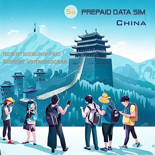 China 5G und Macau 4G; Prepaid Internet SIM-Karte (nur Daten) - REGISTRIERUNG FREI - Whatsapp/IG/Twitter/FB/LINE/Google/Youbube in China nutzbar (kein VPN erforderlich) (15GB - 30 Tage)