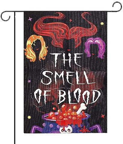 Halloween Drapeau de Jardin, 30x45cm Décorations Verticales d'Halloween Drapeau de Jardin Effrayant Double Face Halloween Drapeau de Jardin pour la Décoration de Jardin de Cour Extérieure