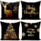 Weihnachtskissen Kissenbezug 40 x 40 cm Schwarz Weihnachten Weihnachtsdeko Weihnachtskissenbezug Christmas Decorations Weihnachtsfeier 4er Set