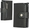 BODEGA Porta Carte Di Credito Schermato Nero Carbon, Portafoglio Uomo Slim In Pelle, Portatessere Uomo Tascabile Sistema Anticlonaggio, Portafoglio Piccolo Con Portamonete, Rfid Protection Resistente