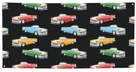Classic Car Roadsters Old Fashioned Print Holiday Banner Personalized Outdoor Banner Backdrop Banner with Grommets Party Decorations Banner for Party Business Birthday Graduation Wedding