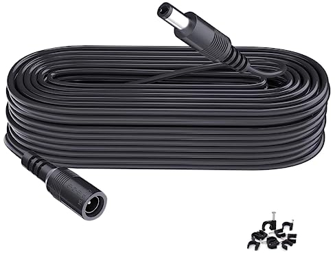 Lonnky 5-Meter 12V Stromverlängerungskabel DC, Kompatibel Mit Überwachungskameras (Tapo, Reolink, TP-Link, EZVIZ), Deco-Router, LED-Streifen, Robustes 18 AWG Stromkabel Mit 5,5mm x 2,1mm Stecker