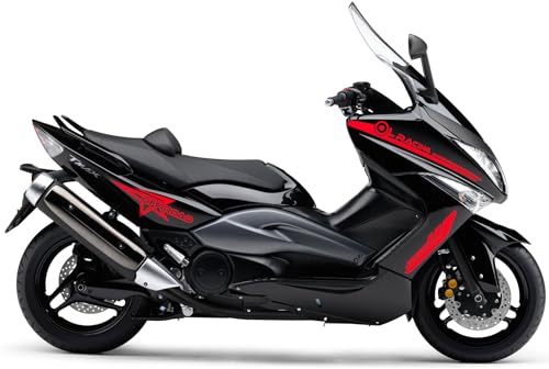 DualColorStampe Adesivi Compatibili con Yamaha Tmax 500 2008-2012 T-MAX Adesivi per carena sticker per moto COD.M0304 (ROSSO FLUORESCENTE)