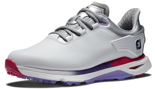 FootJoy Damen Pro/SLX Golfschuh, Weiß, Silber, Mehrfarbig, 4 UK Wide