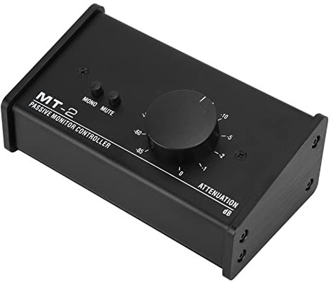 Passive Monitor Controller Passive Stereo Monitor XLR and 3.5mm Interface Large Volume Knob Mute Control Passive Stereo Volume Controller