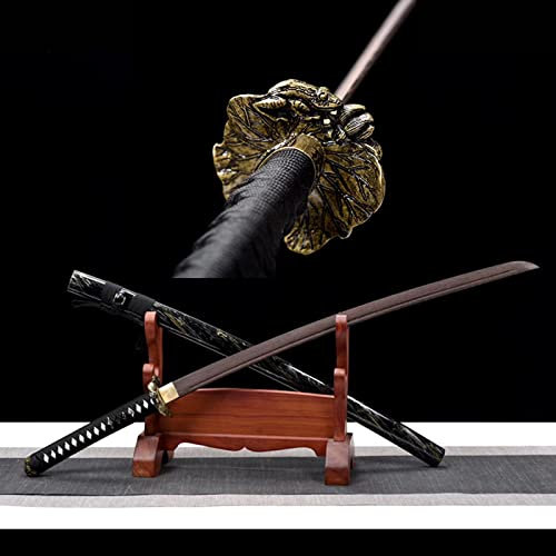 TIAYKO 103 cm Palisander mit ummanteltem Katana,Japanisches Samurai-Schwert aus Holz,handgefertigtes Bokken für Cosplay,Sammlungsdekoration,Heimdekoration,Kendo-Übungen