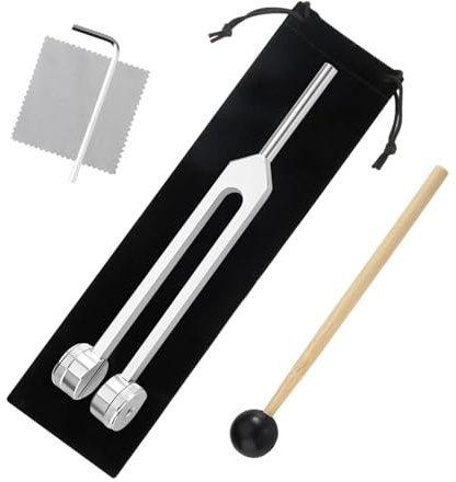 128Hz Tuning Fork Set for Healing with Silicone Hammer and Bag | Stainless Steel Tuning Forks for DNA Repair Healing,Sound therapy, Great for Meditation, Yoga,Musical Instrument,Vibration