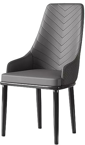 WSHFFILO s Hochlehner, gepolsterter Stuhl aus PU-Leder mit Metallbeinen, Esszimmerstuhl für Esszimmer, Schlafzimmer, Wohnzimmer