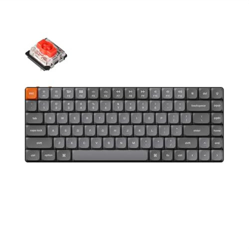 Keychron K3 Max Teclado mecánico Inalámbrico QMK/VIA Ultra-Slim 75% Teclado de PBT Hot-Swap Retroiluminación RGB Gateron Low-Profile MX Red Switch, Layout italiano