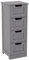 Bath Vida Priano Bathroom 4 Drawer Floor Standing Cabinet Unit Storage Wood, Grey