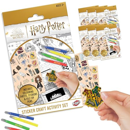 Harry Potter by Bladez Toyz Sticker Set with 50+ Stickers - 6 Pack - Magical Fun for Kids Stickers for Children - Perfect for Party Bags & Gifts - Customise Notebooks & More-Official Licensed Product