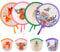 4 Pcs Hand Fan Folding,Chinese Japanese Style Foldable Fan,Round Folding Fan,Summer Handheld Folding Fans Beautiful Patterns For Wedding Party Home Decor Personal Decoration (4Pcs Animal & Flower)