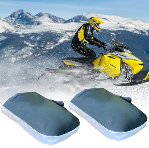 MIOLOE Motorrad Lenkerhandschuhe, Universal PU Handschuhe mit dickem Plüschfutter Reflektierende Lenkerhüllen Winter warmes Zubehör für Motorrad,Fahrrad,Roller,Schneemobil (Schwarz+Silber)