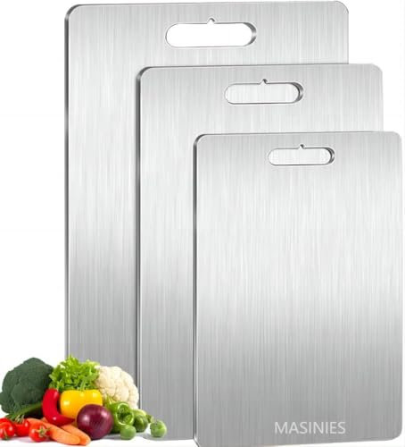 Tagliere Yamato, Tagliere in titanio, Tagliere da cucina a doppio lato per uso alimentare, tagliere in acciaio inox