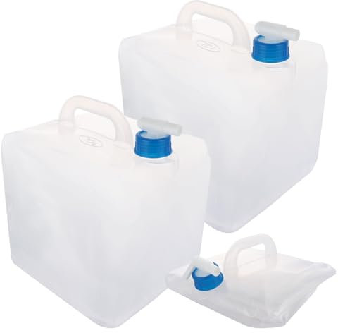 ASelected 2 Pcs Collapsible Water Container 10L Water Container with Faucet Portable Camping Water Containers for Sport, Hiking, Camping, Picnic White